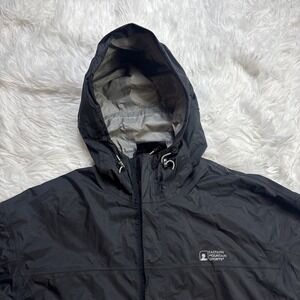 Men's Large L Rain Jacket 100% Nylon Black Packable Eastern Mountain Sports